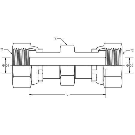 World Wide Fittings Female Flat Face O-Ring Swivel to Female Flat Face O-Ring Swivel Straight FS6565X04X04